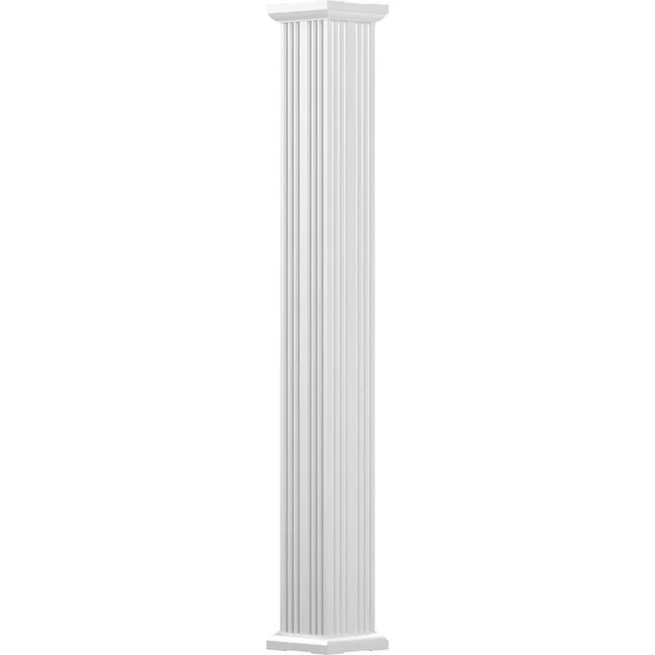 AFCO - Industries EA1208INFSATUTU 12x22 x 8& Endura-Aluminum Column, Square Shaft (FOR Post Wrap Installation), Non-Tapered, Flut