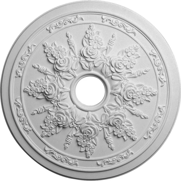 23 5/8x22OD x 4x22ID x 1 1/2x22P Rose and Ribbon Ceiling Medallion (Fits Canopies Up to 4x22) - Hand-Painted Cloud Burst Crackle