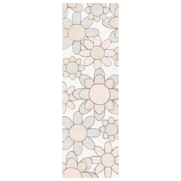 Safavieh Handmade Kids Miens Floral Wool Rug - 4& x 6& - Ivory/Pink