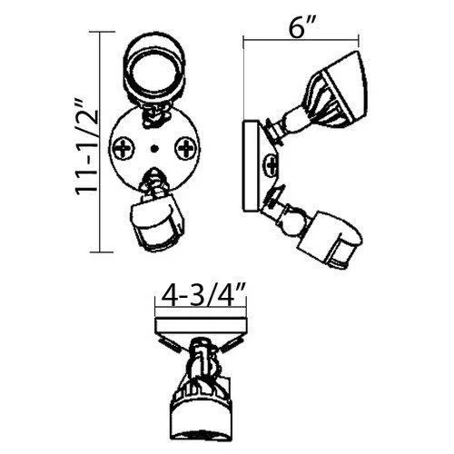 Morris 72562 LED Motion Activated Security Flood Lights Dual Head 24 Watts Bronze 3000K