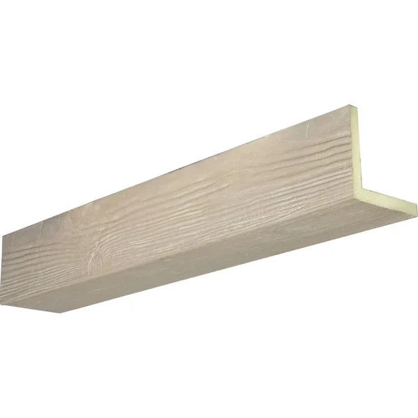 Ekena Millwork BMSD2C0040X100X240WH 4x22W x 10x22H x 20&L 2-Sided (L-beam) Sandblasted Endurathane Faux Wood Ceiling Beam, White