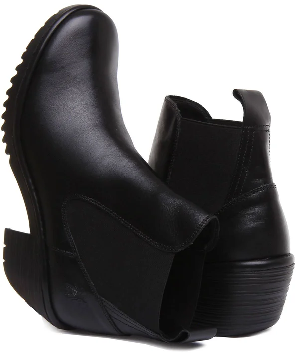 Fly London Wasp Leather Bootie - 37, Black