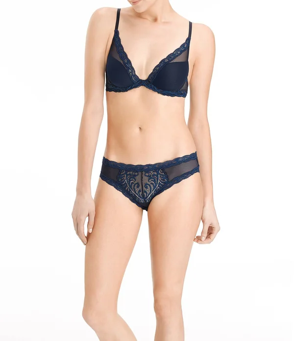 Natori Feathers Contour Plunge Bra - Size 36DDD - Cameo Rose
