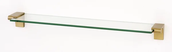 Alno Luna 24x22 Glass Shelf with Brackets Satin Brass, A6850-24-SB