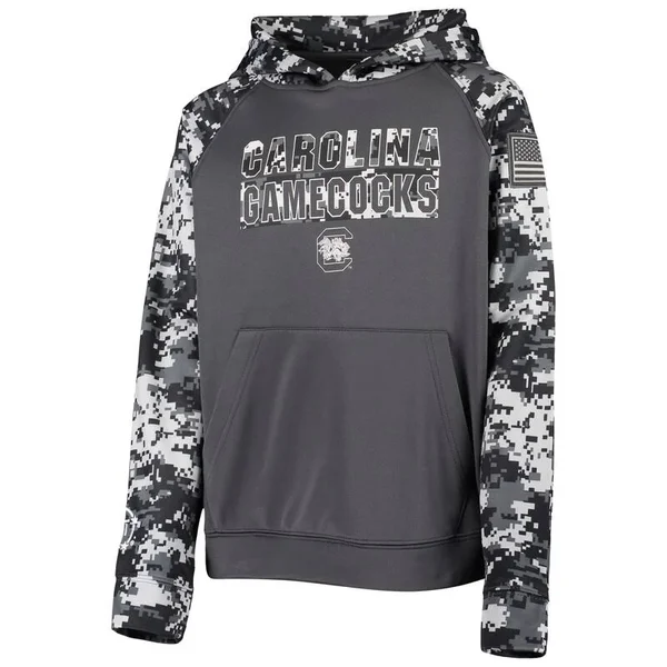 Colosseum South Carolina Gamecocks Youth Charcoal OHT Military Appreciation Digital Camo Raglan Pullover Hoodie Size: Extra Larg