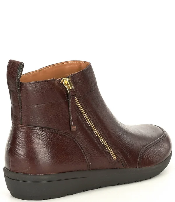 Vionic Lois Womens Leather Round Toe Ankle Boots, Navy