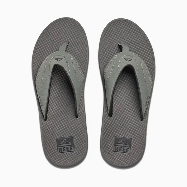 Reef Fanning Flip Flops - Grey/Black - 5