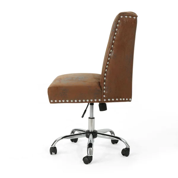 39.75x22 Brown and Silver Contemporary Home Office Desk Chair