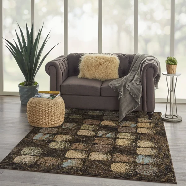 Nourison Modesto MDS01 Area Rug, Charcoal, 5&3x22 Round