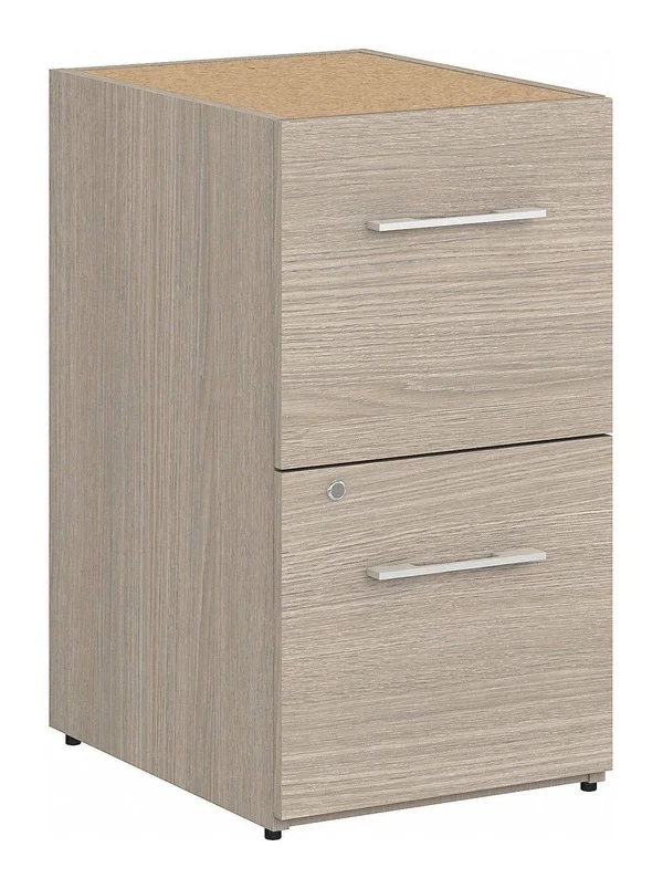 Bush Business Furniture Office 500 16W 2 Drawer File Cabinet - Assembled, Sand Oak