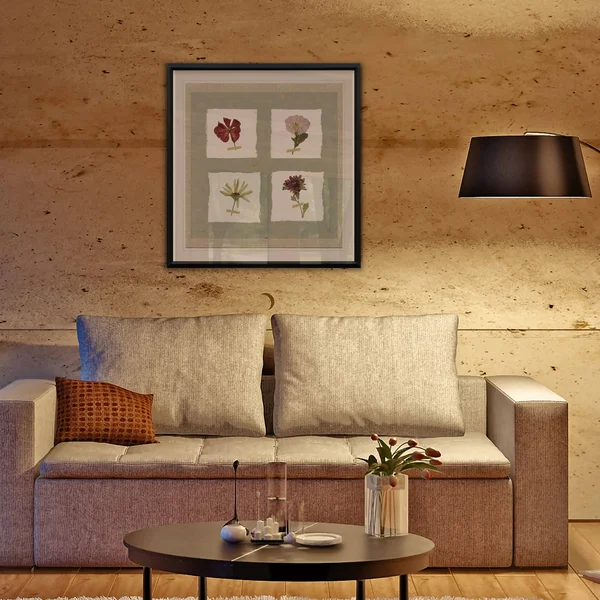 Pressed Blooms I -Framed Giclee Print - 22X22