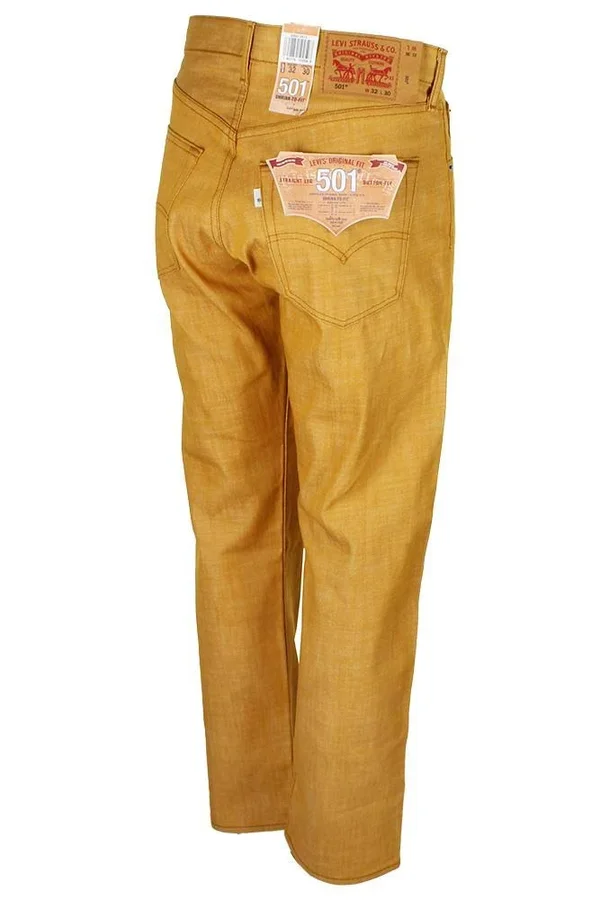 Levi&s Men's 501 Denim Original Shrink to Fit Button Fly Jeans, Gold 2515