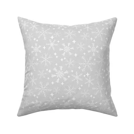Snowflake Snowflakes Winter Throw Pillow Cover W Optional Insert by Roostery - Size: 18 x 18 Cu003EOnly, White