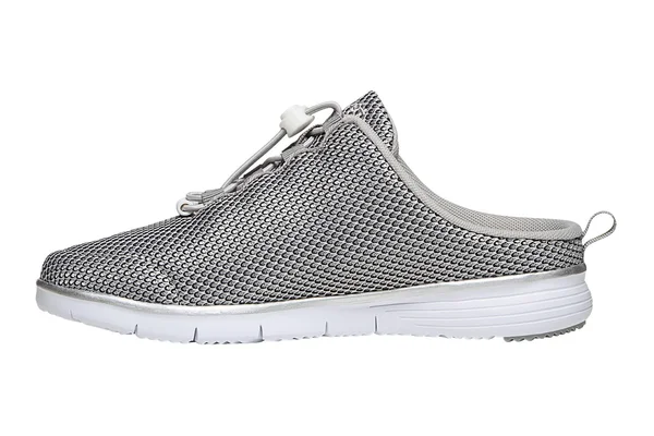 Propet Women's TravelFit Slide Silver/Black 12 2E