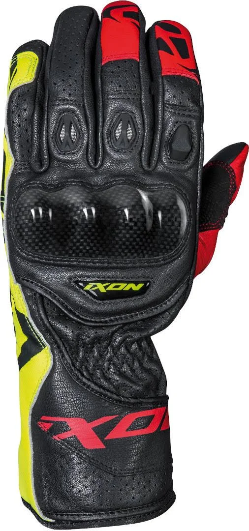 Ixon RS Circuit-R Motorcycle Gloves, black-red-yellow, Size M