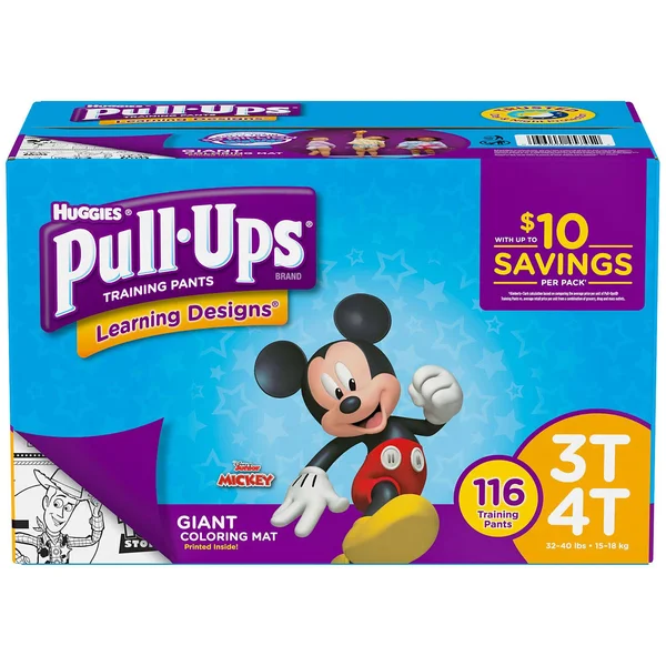 Huggies Pull-Ups Traning Pants for Boys Size L - 3T - 4T, 116 Ct.
