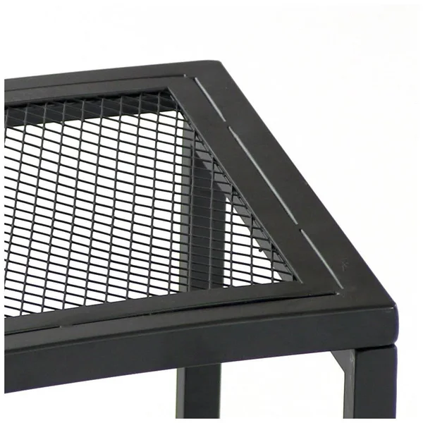 Sunnydaze Black Mesh Patio Fire Pit Bench - 23 x 16 inch - 2 Benches