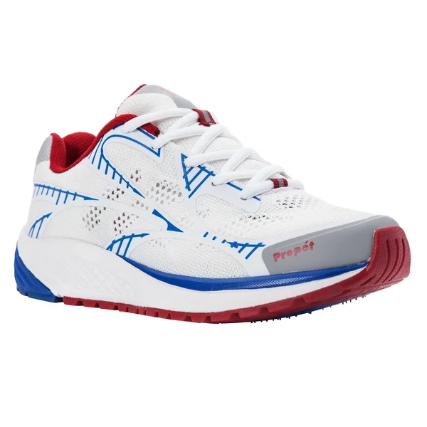 Propet Women's One LT Sneaker - White/Red - Size 12 - Narrow