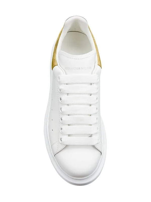 Alexander McQueen Oversized Sneakers, White/Rose Gold, Women's, 37EU, Sneakers & Trainers Chunky & Oversized Dad Sneaker