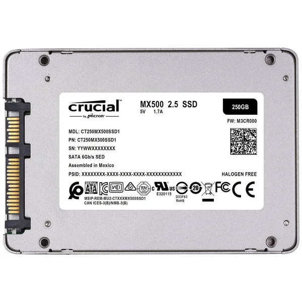 Crucial 250GB MX500 2.5x22 Internal SATA SSD