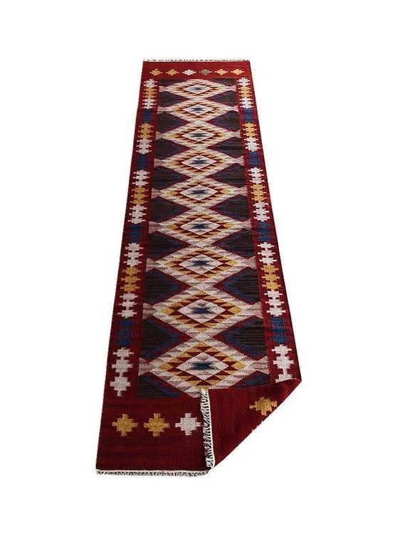 Rugsotic Carpets Hand Woven Flat Weave Kilim Woolen 5&x8& Area Rug Contemporary Multi D00138