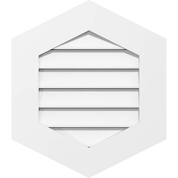 Ekena Millwork GVPVP18X3601SF-10 18x22W x 36x22H Vertical Peaked Surface Mount PVC Gable Vent 10/12 Pitch: Functional, w/ 3-1/2x