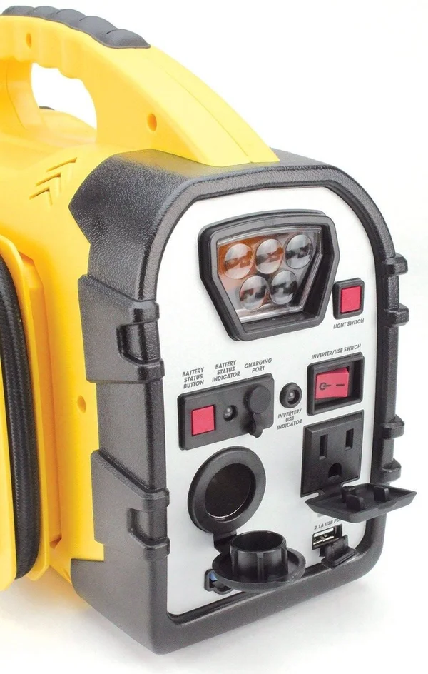 Rally Portable 8 in 1 Power Source Auto Battery Jumpstart Unit with Hand Generator