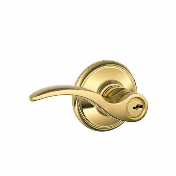 Schlage St. Annes Lever Keyed Entry - Lifetime Bright Brass