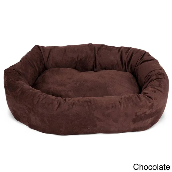 Majestic Pet Suede Bagel Dog Bed, Navy, 24-in
