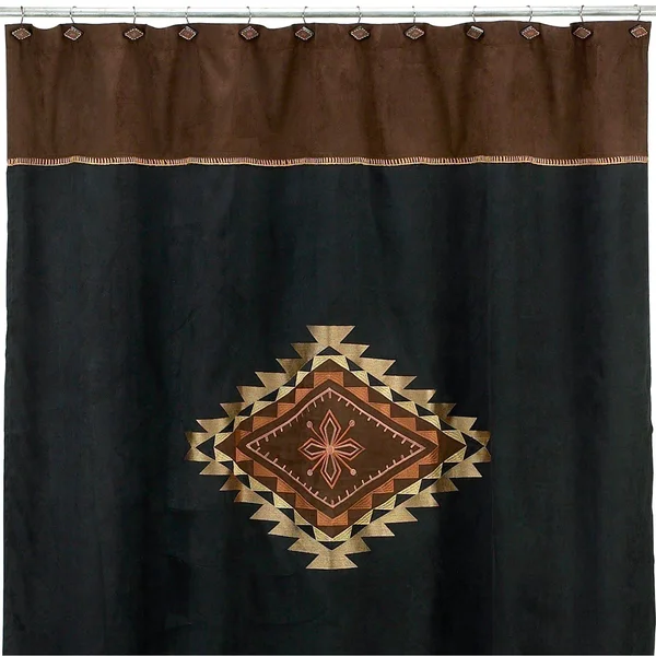 Avanti Mojave Fabric Shower Curtain - Black