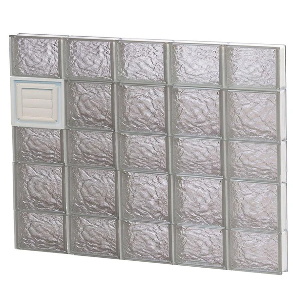 REDI2SET Ice Pattern Frameless Replacement Glass Block Window (Rough Opening: 40-in x 34-in; Actual: 38.75-in x 32.75-in) D4034I