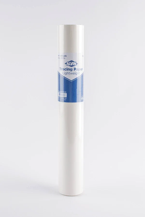 Alvin 55W-H Lightweight White Tracing Paper Roll 14x22 x 50yd