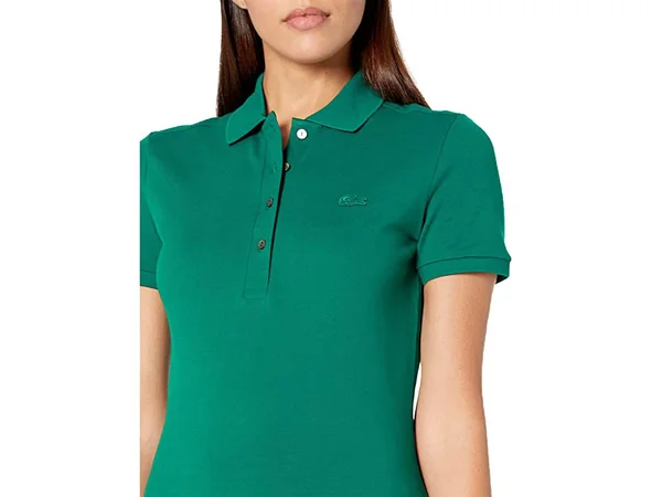 Lacoste Women's Short Sleeve Slim Fit Stretch Pique Polo Dress - Swing, 2