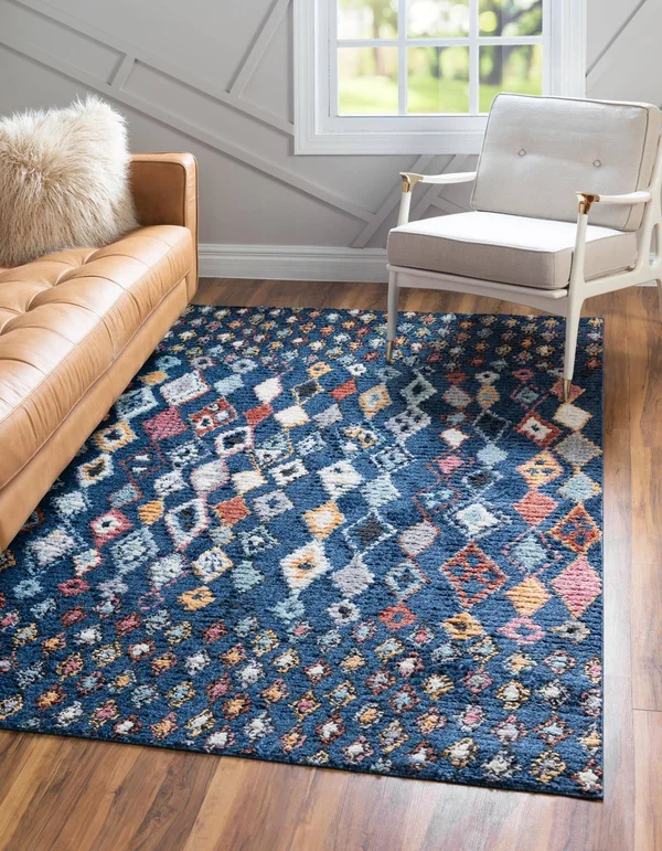 Unique Loom 3148472 5 x 8 ft. Medina Morocco Rectangular Rug Navy Blue
