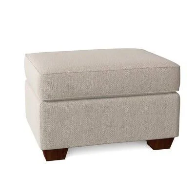 Wayfair Custom Upholstery Kaila 29x22 Rectangle Standard Ottoman Body Fabric: Curious Pearl