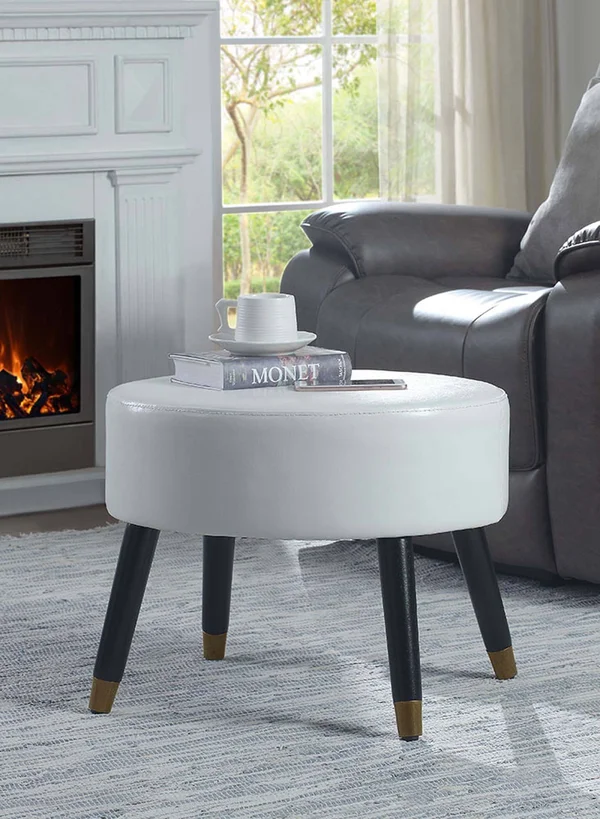 Convenience Concepts Designs4Comfort Mid Century Ottoman Stool - Black