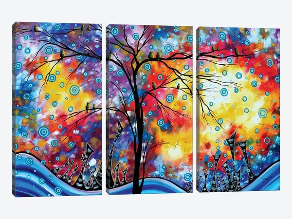 Megan Duncanson Large 3-Piece Canvas Print - Worlds Away ( scenic & landscapes > Nature > rivers - creeks, & stre