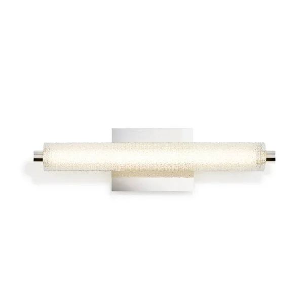 Ronan 20x22 LED, Dimmable, Vanity Light, 3000K Warm White, Chrome, Crystal-Like Textured Glass, Contemporary Transitional, Verti