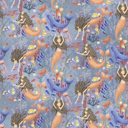 Jam Paper Industrial Size Bulk Wrapping Paper Rolls - Mermaids, 1/2 Ream (834 Sq. ft), Sold Individually (165J28324417)