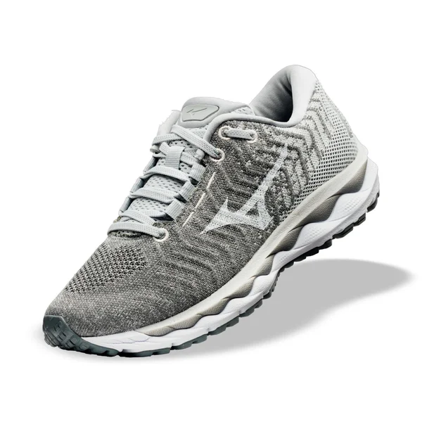 Mizuno Women's Wave Sky Waveknit 3 Running Shoe - Glacier Gray-white, Size 7.5