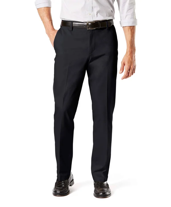 Dockers Straight Fit Signature Khaki Lux Cotton Stretch Pants D2 - Creased (Black) Men's Casual Pants