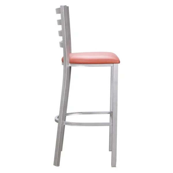 Linon Lassiter Metal Set of Two Barstools in Silver - CYMX2142