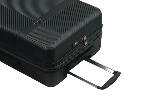 Champs 3-Piece Grid Hardside Luggage Set - Black