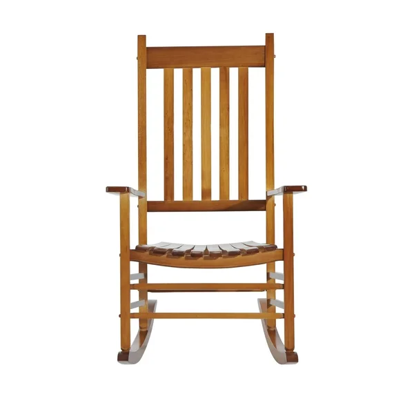 Outsunny Versatile Indoor/Outdoor High Back Wooden Rocking Chair Natural