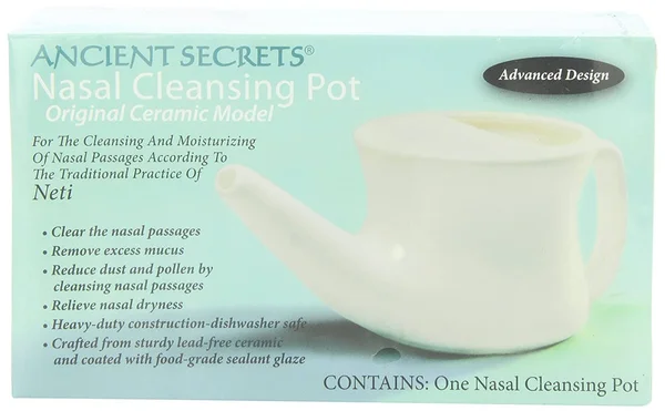 Neem Aura Ancient Secrets Ceramic Nasal Cleansing Pot - 1 Neti Pot