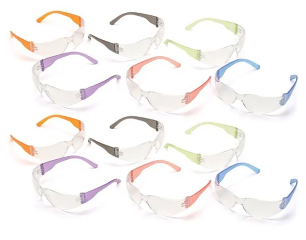 Pyramex S4110SMP Intruder Safety Glasses 12 Pack - Clear Lens with Assorted