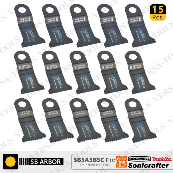 Versa Tool SB5A5B5C Universal Oscillating Saw Blade Contractors Variety Pack for Use on Rockwell Sonicrafter - 15 Piece, 5 Each B
