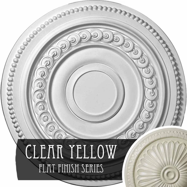 18x22OD x 1 1/4x22P Oldham Ceiling Medallion (Fits Canopies Up to 8 5/8x22) - Hand-Painted Clear Yellow
