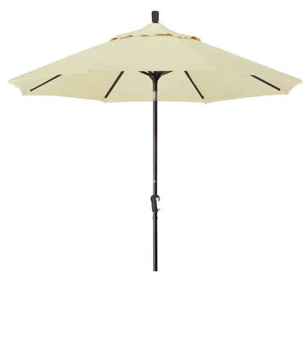 California Umbrella 9 Feet Aluminum Market Umbrella Auto Tilt Champagne/Sunbrella/Pacific Blue