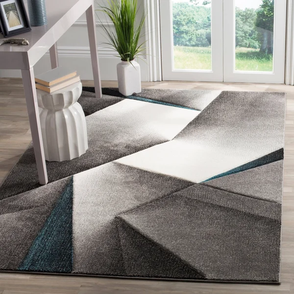 Safavieh Hollywood HLW714D Grey/Teal 9& x 12& Area Rug